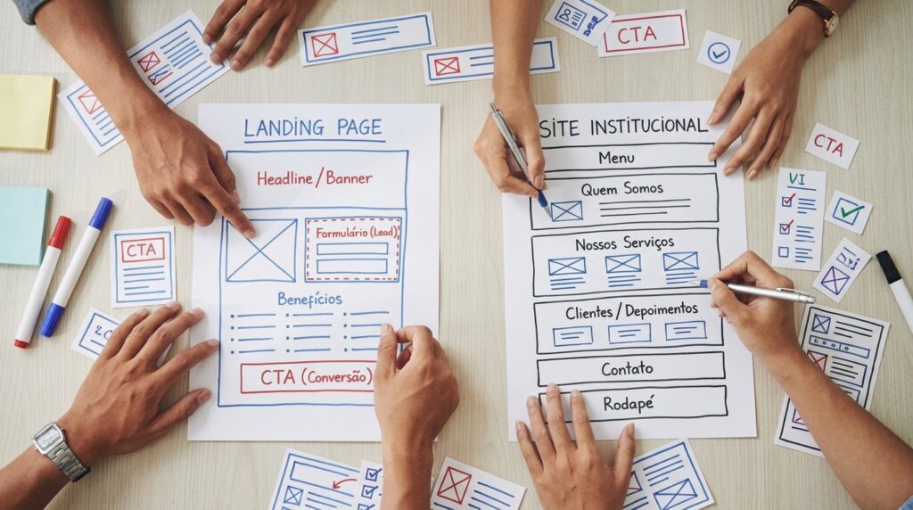 landing page ou site institucional
